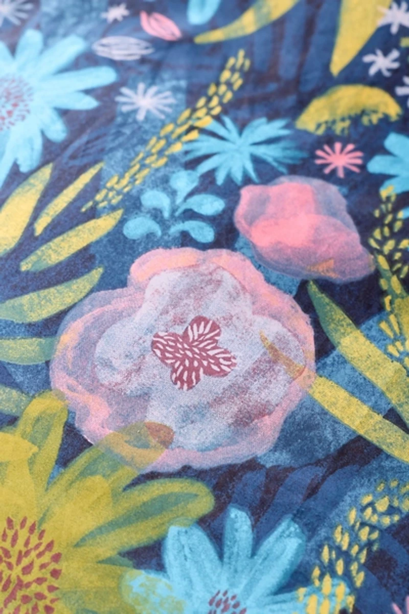 Twilight Flora Brushed Cotton Duvet Cover Set