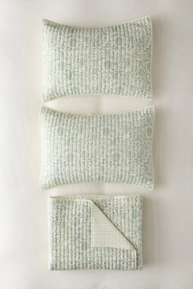 Eden Paisley Patterned Reversible 3-Piece Quilt Set