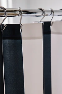 Black & Alabaster Striped Patterned Shower Curtain