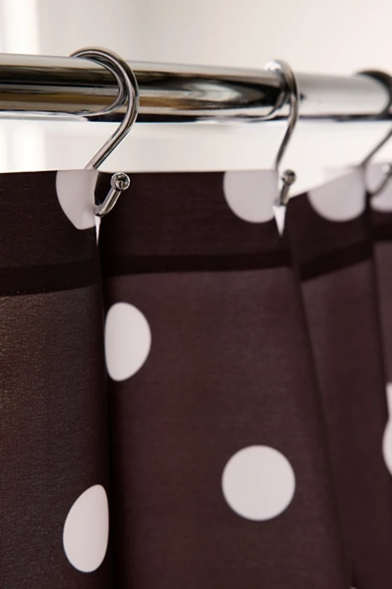 Classic Polka Dot Patterned Shower Curtain