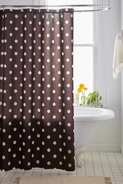 Classic Polka Dot Patterned Shower Curtain
