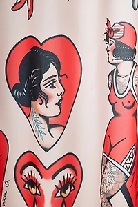 Hearts Patterned Shower Curtain