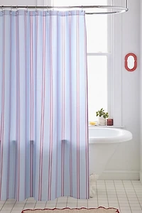 Cherry Sky Striped Patterned Shower Curtain