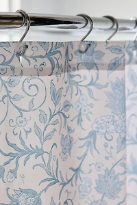 Jacobean Floral Patterned Shower Curtain