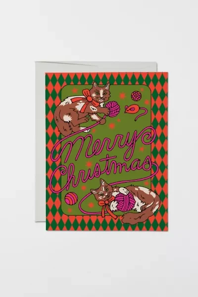 Red Cap Christmas Kittens Holiday Card