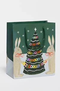 Red Cap Peace Rabbits Gift Bag