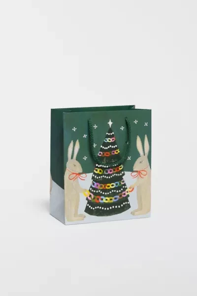 Red Cap Peace Rabbits Gift Bag