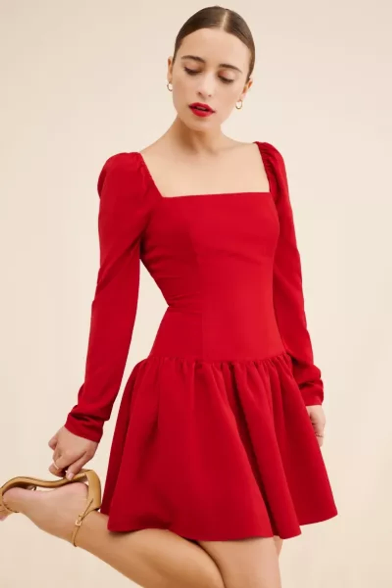 Awaylee Bow Back Drop Waist Mini Dress