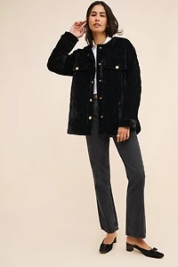 Endless Rose Oversized Quilted Velvet Jacket