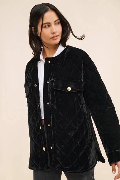 Endless Rose Oversized Quilted Velvet Jacket
