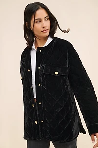 Endless Rose Oversized Quilted Velvet Jacket