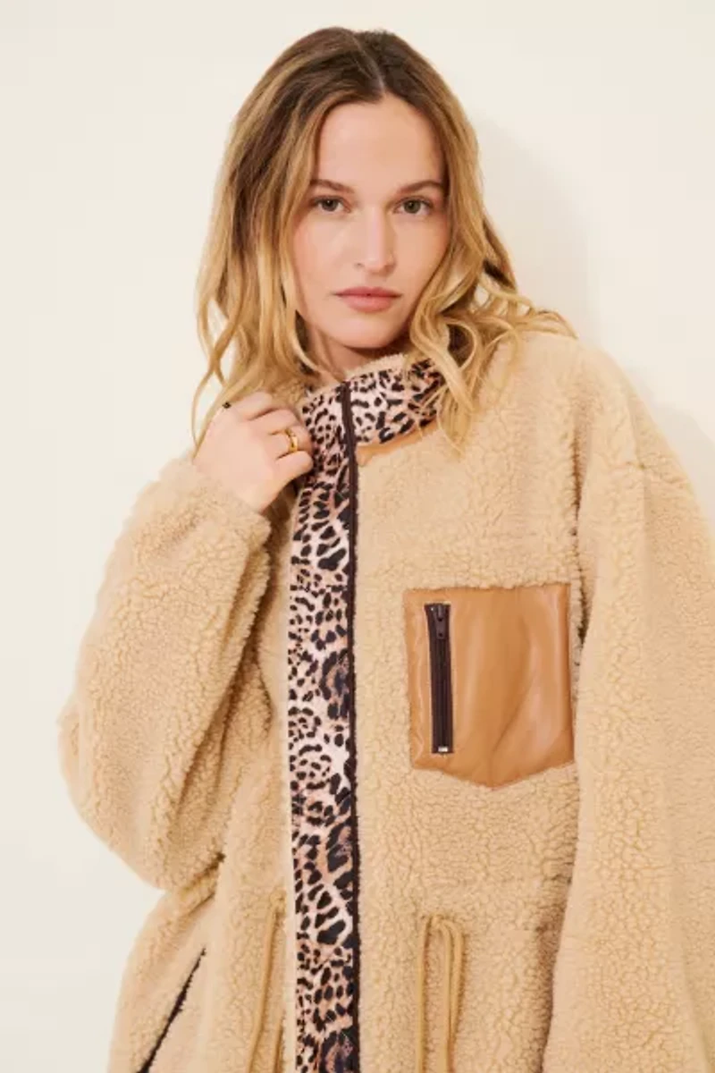 4SI3NNA Midi Sherpa Coat