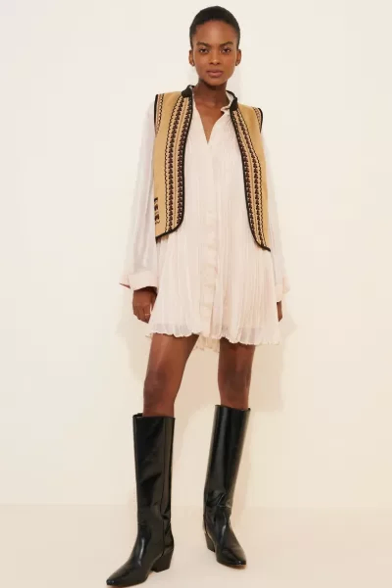 4SI3NNA Embroidered Sherpa Vest