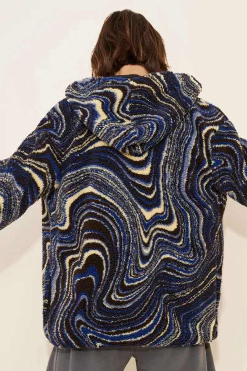 Daisy Street Borg Marble Fleece Jacket