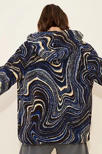 Daisy Street Borg Marble Fleece Jacket