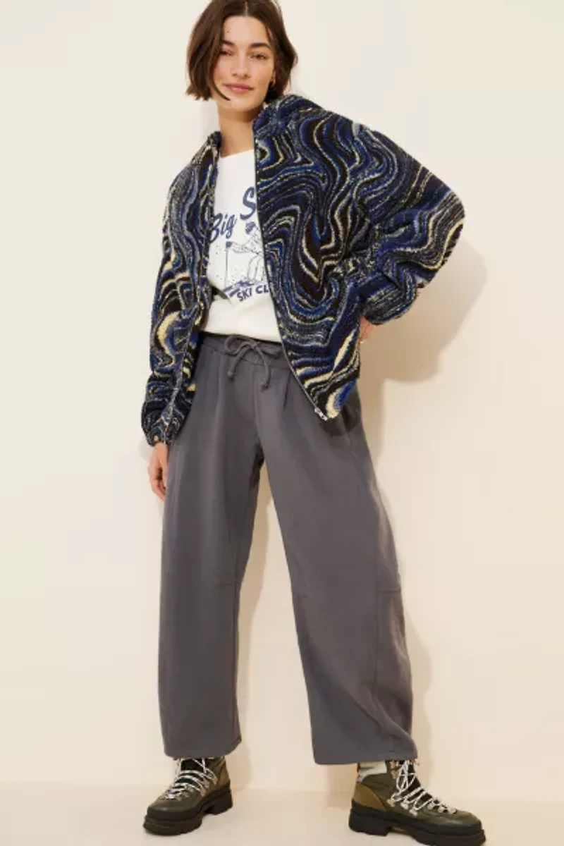 Daisy Street Borg Marble Fleece Jacket