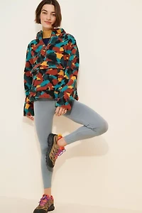 Daisy Street Printed Borg Pull On Over Fleece Jacket
