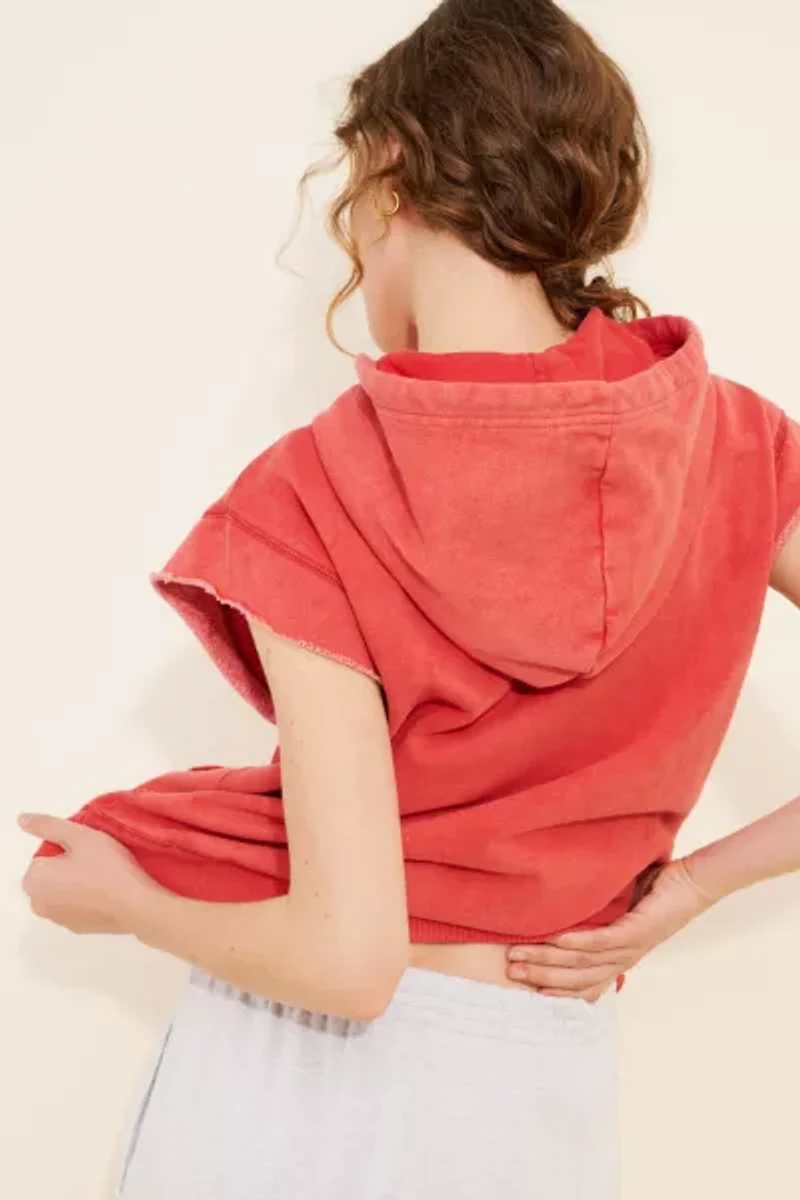 BDG Men's Bonfire Cutoff Cropped Hoodie Sweatshirt