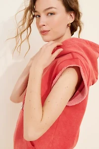 BDG Men's Bonfire Cutoff Cropped Hoodie Sweatshirt