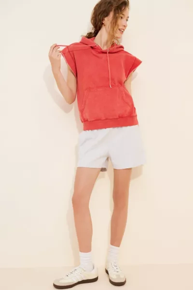 BDG Men's Bonfire Cutoff Cropped Hoodie Sweatshirt