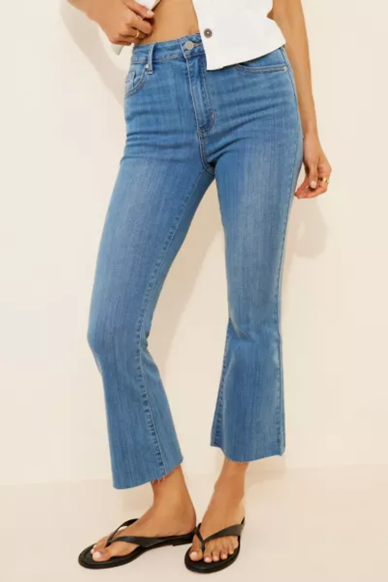 JUST BLACK DENIM Crop Kick Flare Jeans