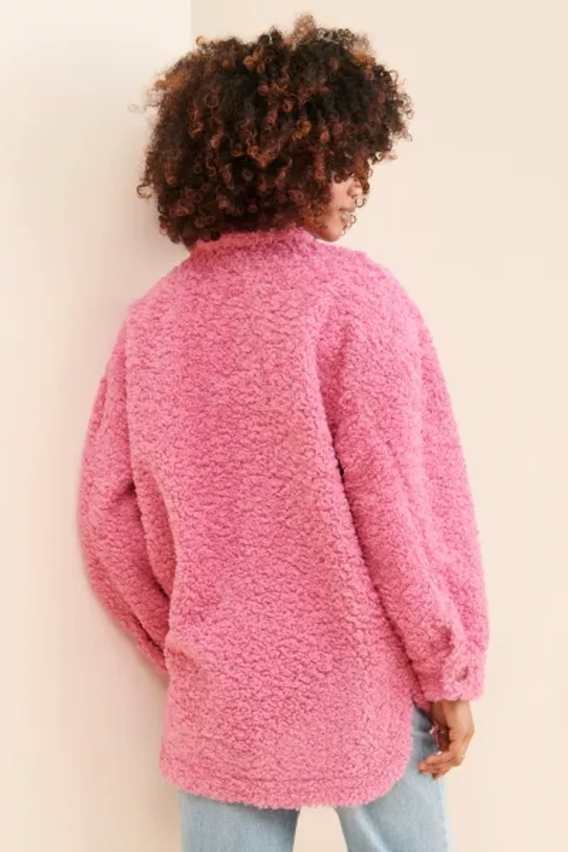 English Factory Oversized Fuzzy Shirt Jacket