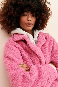 English Factory Oversized Fuzzy Shirt Jacket