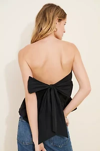 Adeline Peplum Bow Back Tube Top