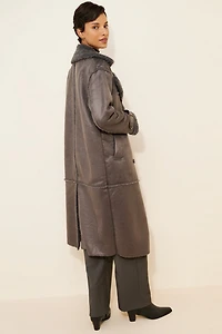 Steve Madden Eiffel Vegan Suede Longline Coat