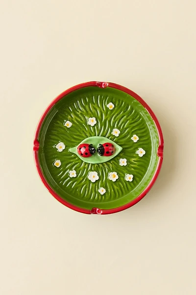 Ladybug Icon Sculpted Ceramic Ashtray