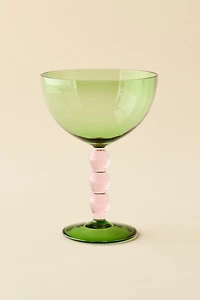 Beaded Stem Duo-Tone Coupe Cocktail Glass