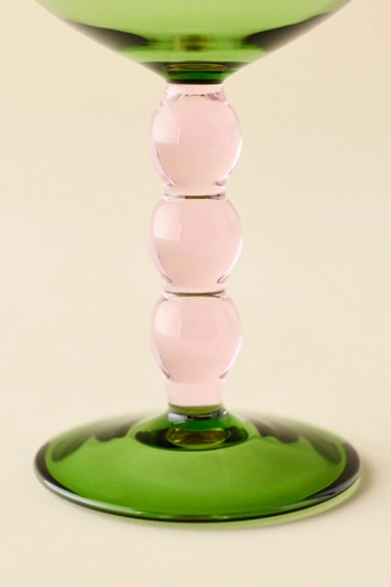 Beaded Stem Duo-Tone Coupe Cocktail Glass