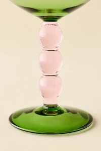 Beaded Stem Duo-Tone Coupe Cocktail Glass