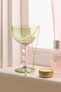 Beaded Stem Duo-Tone Coupe Cocktail Glass