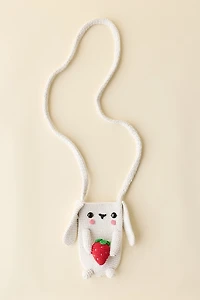 Strawberry Bunny Crochet Water Bottle Sling