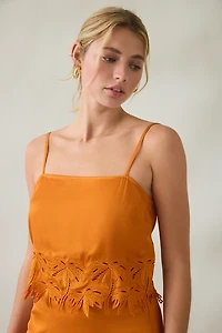 ASTR The Label Dawn Lace Trim Satin Cami