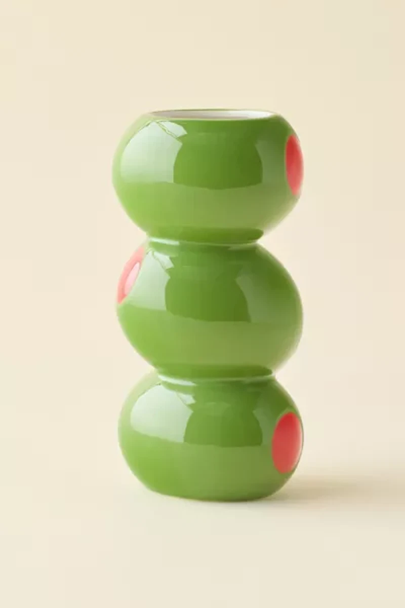 ban.do Stacked Olive Ceramic Vase