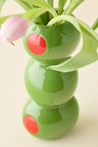 ban.do Stacked Olive Ceramic Vase