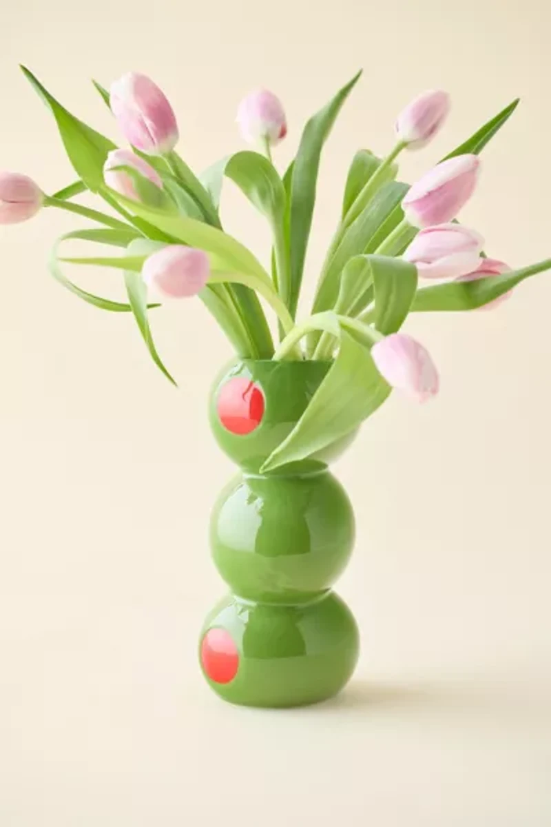 ban.do Stacked Olive Ceramic Vase