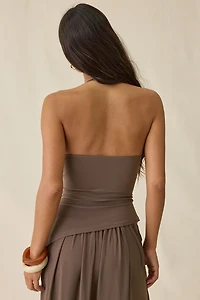 ASTR The Label Savannah Asymmetric Cowl Neck Halter Top