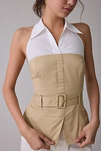 ASTR The Label Aleda Layered Halter Neck Top