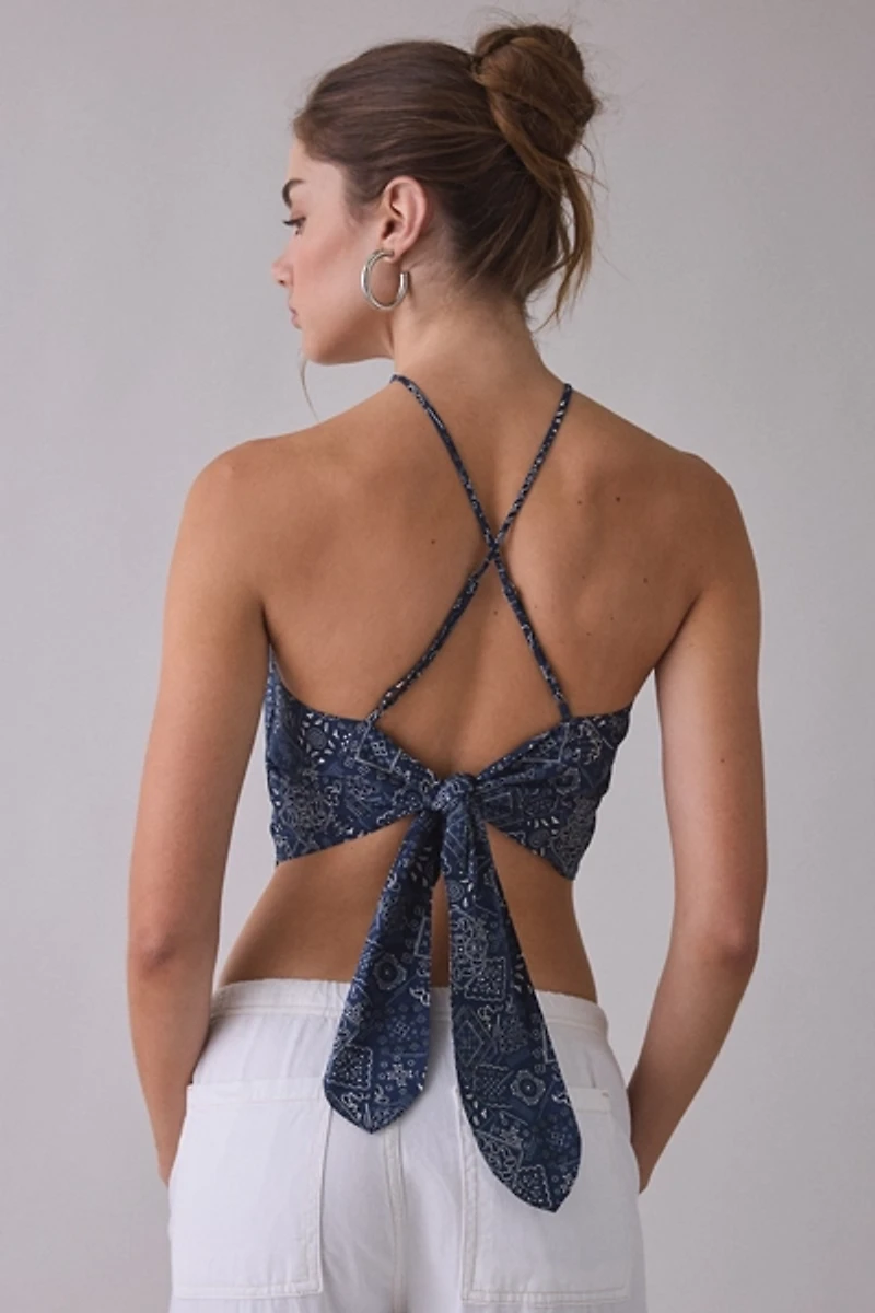 ASTR The Label Shaniya High Neck Scarf Top