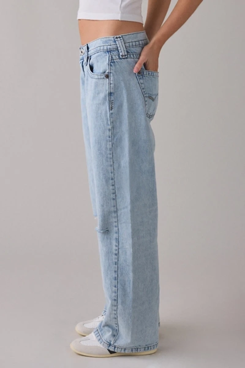 BDG Kayla Destructed Knee Low-Rise Jeans