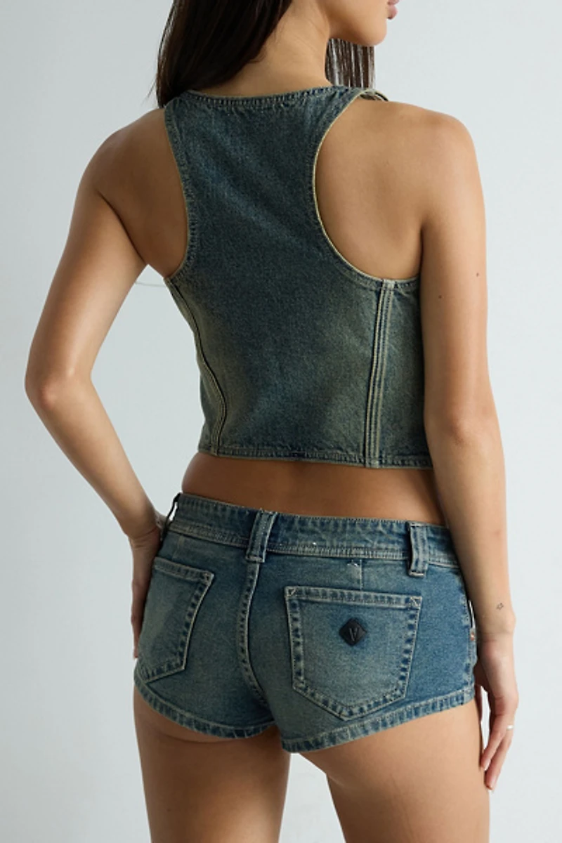 Abrand Addison Racer Zahli Denim Corset Top