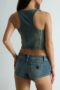 Abrand Addison Racer Zahli Denim Corset Top