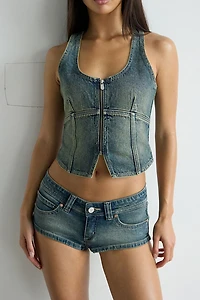 Abrand Addison Racer Zahli Denim Corset Top