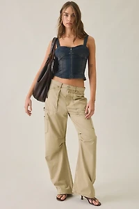 Abrand Bowie Denim Bustier Top