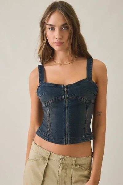 Abrand Bowie Denim Bustier Top