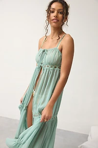 Out From Under Swept Away Split-Front Flyaway Sheer Chiffon Slip