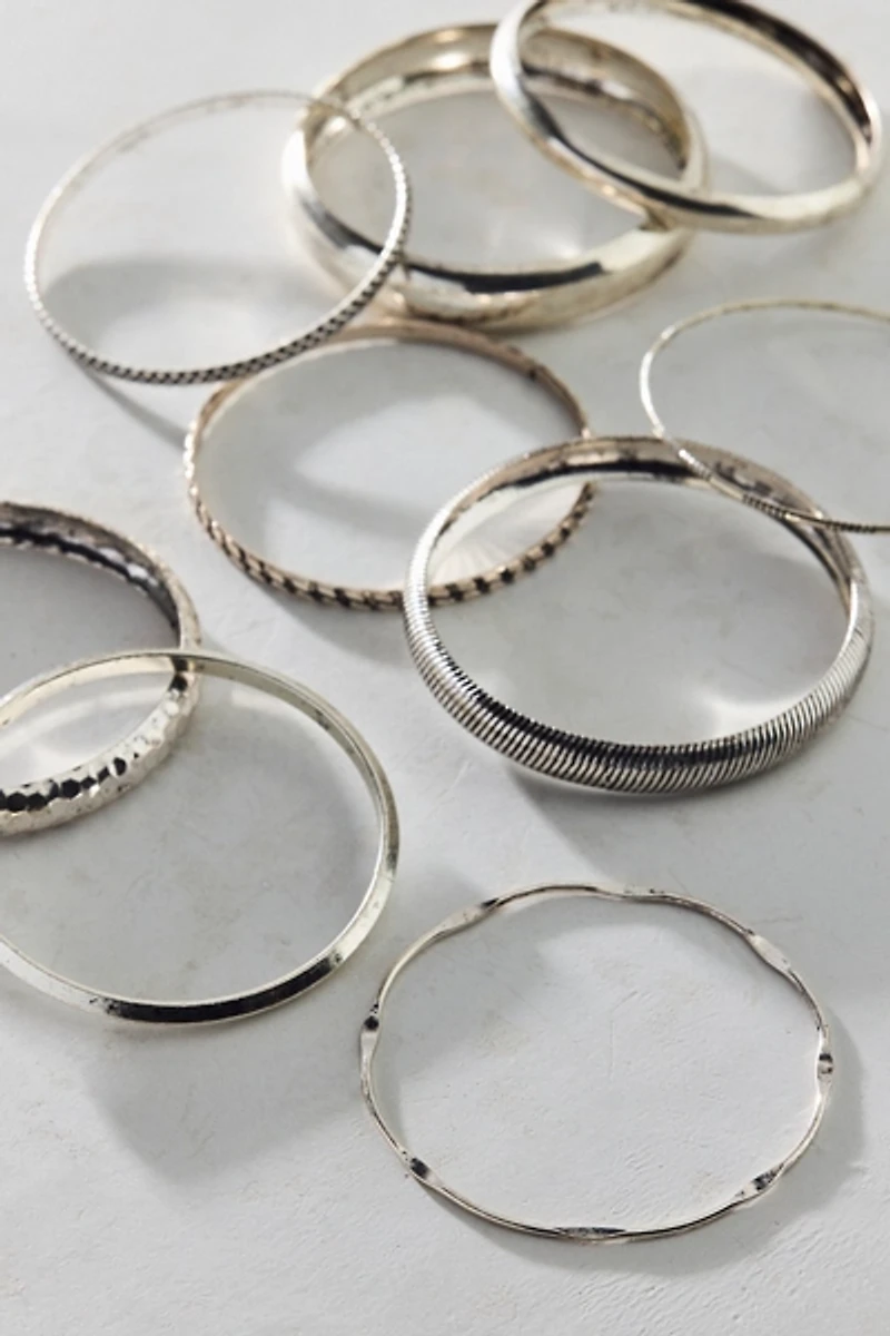 Lunar Layers Eclectic Bangle Bracelets Set